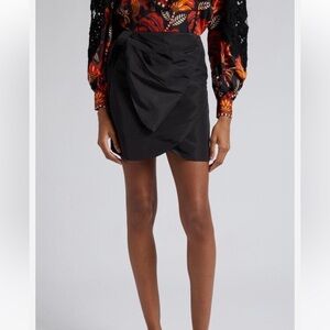 FARM Rio Black Tafeta Mini Skirt